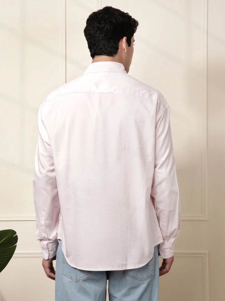 Pink Double Pocket Oversized Shirt