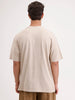 Oversized Placement Printed T-Shirt | Beige