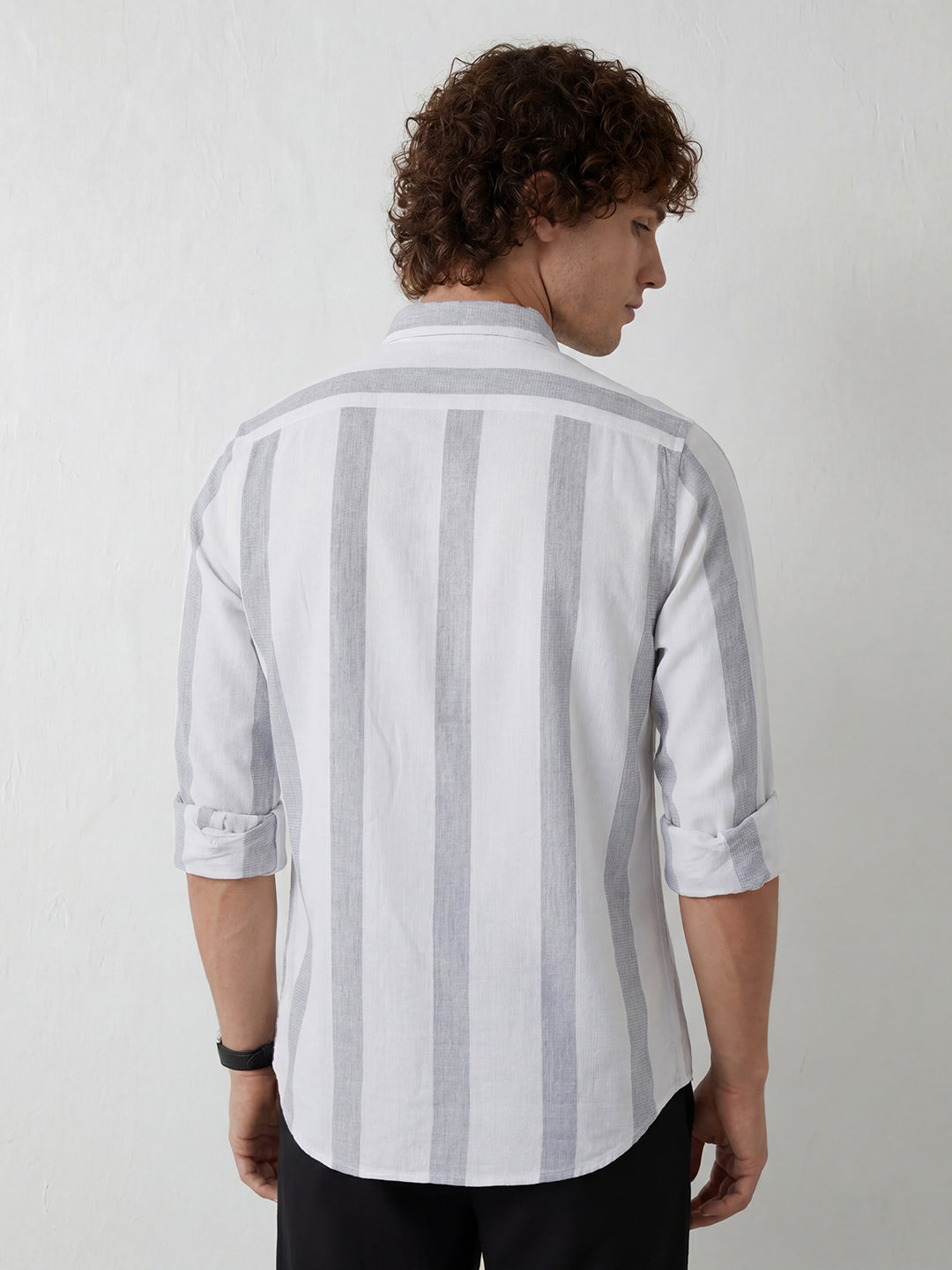 Regular Fit Striped Shirt | White