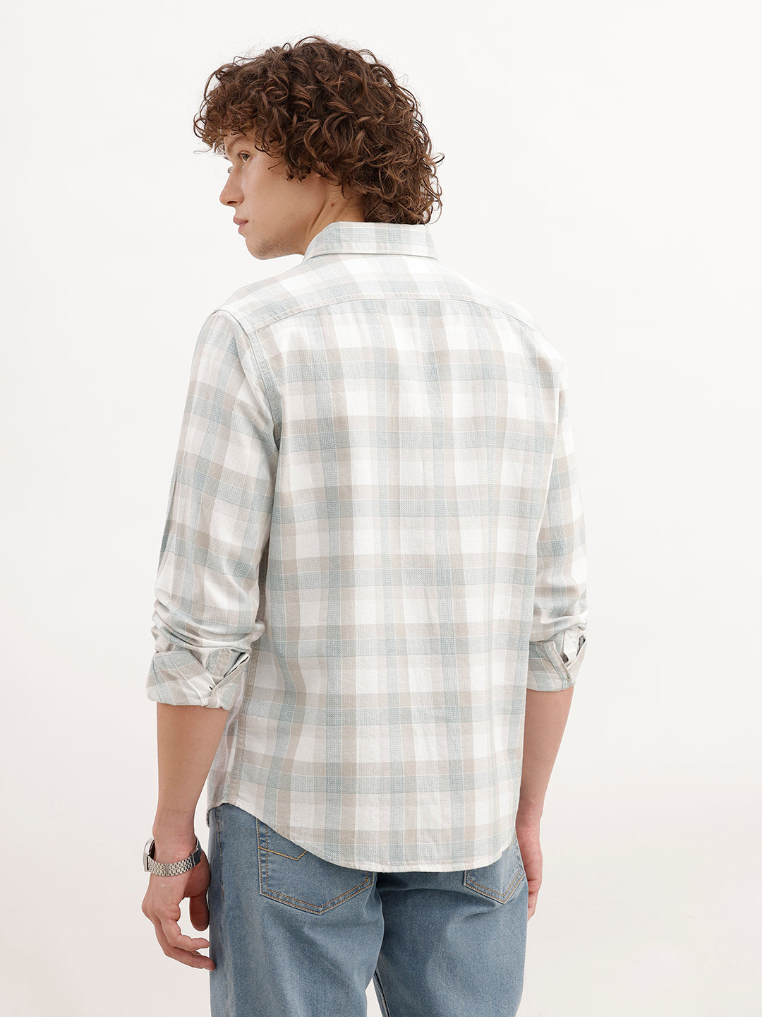 Regular Fit Checkered Shirt | Teal