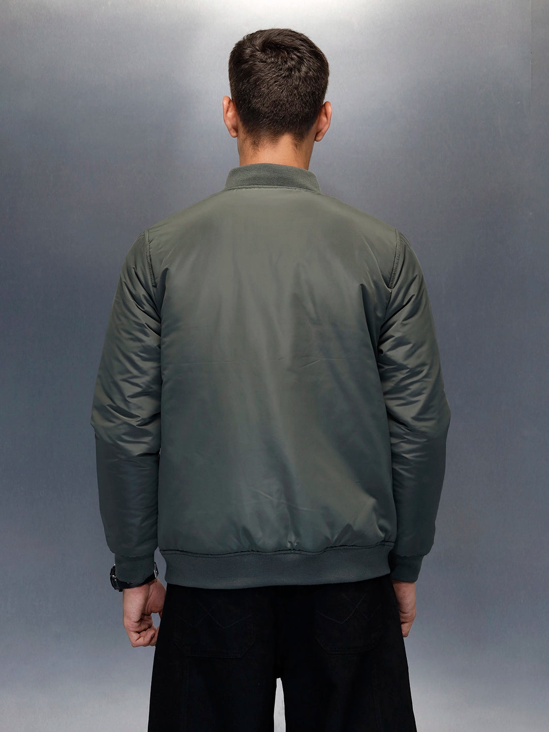 Men's causal regular fit bomber jacket | Olive