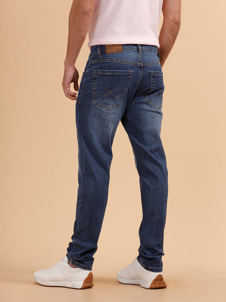 Casual Heavy Fade Slim Fit Jeans | Blue