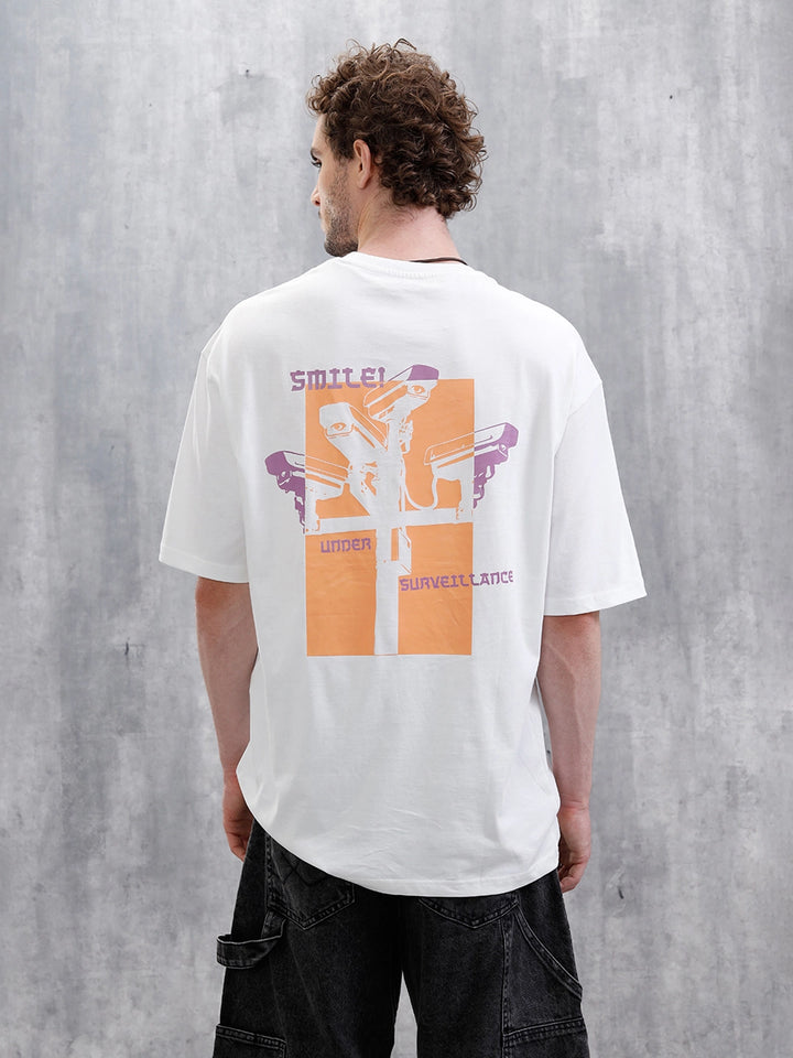 Under Surveillance Oversized Fit T-Shirt | White