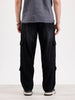 Washed Loose Fit Cargo Denim   |  Grey