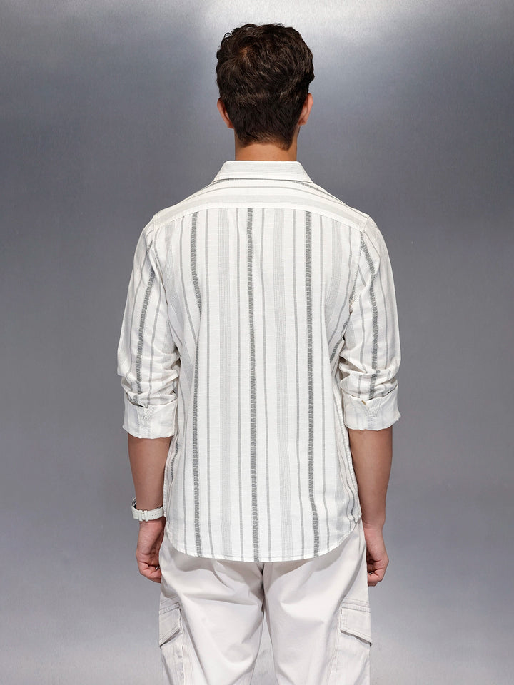 Textured stripe shirt | Off White
