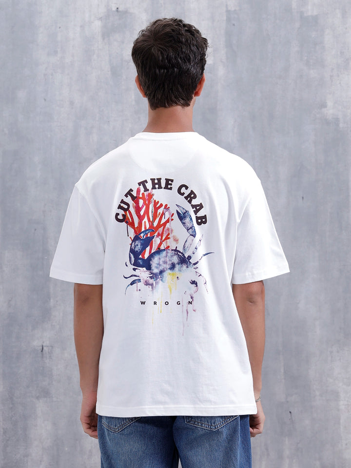 Men’s Casual Oversized Fit Graphic T-Shirt | White