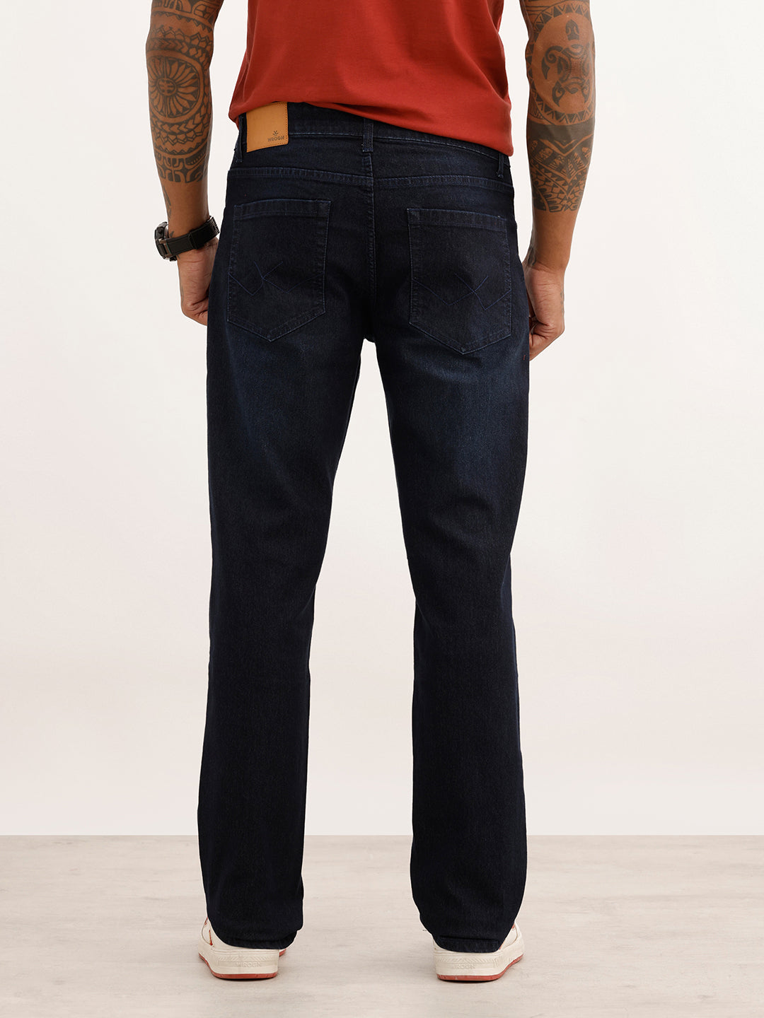 Solid Straight Fit Denim Jeans | Black