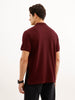 Slim Fit Placement Printed Polo T-Shirt  | Red