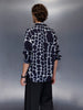 Men’s abstract pattern oversize shirt | Navy