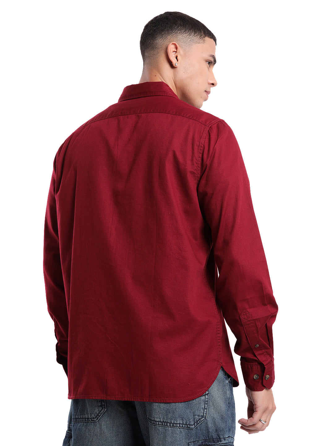 Classic Solid Red Long Sleeve Shirt