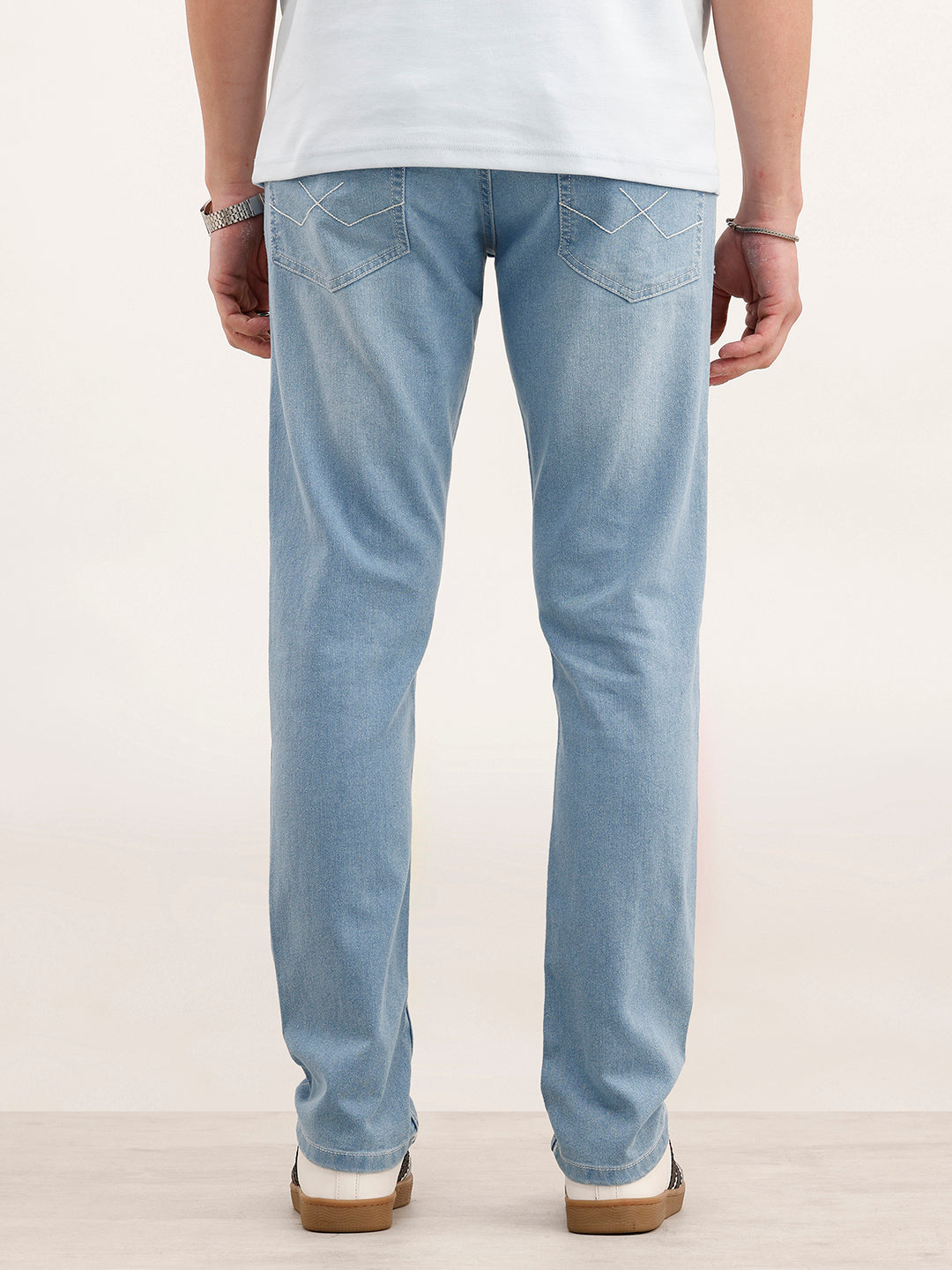 Slim Fit Solid Denim Jeans  | Light Blue