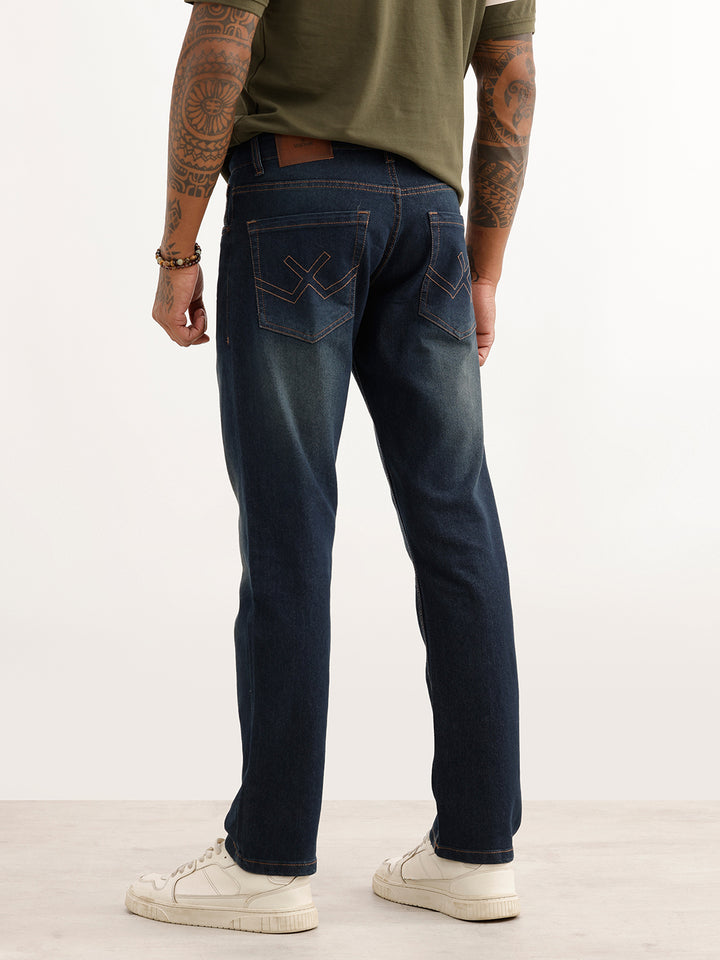 Slim Fit Faded Denim Jeans | Blue