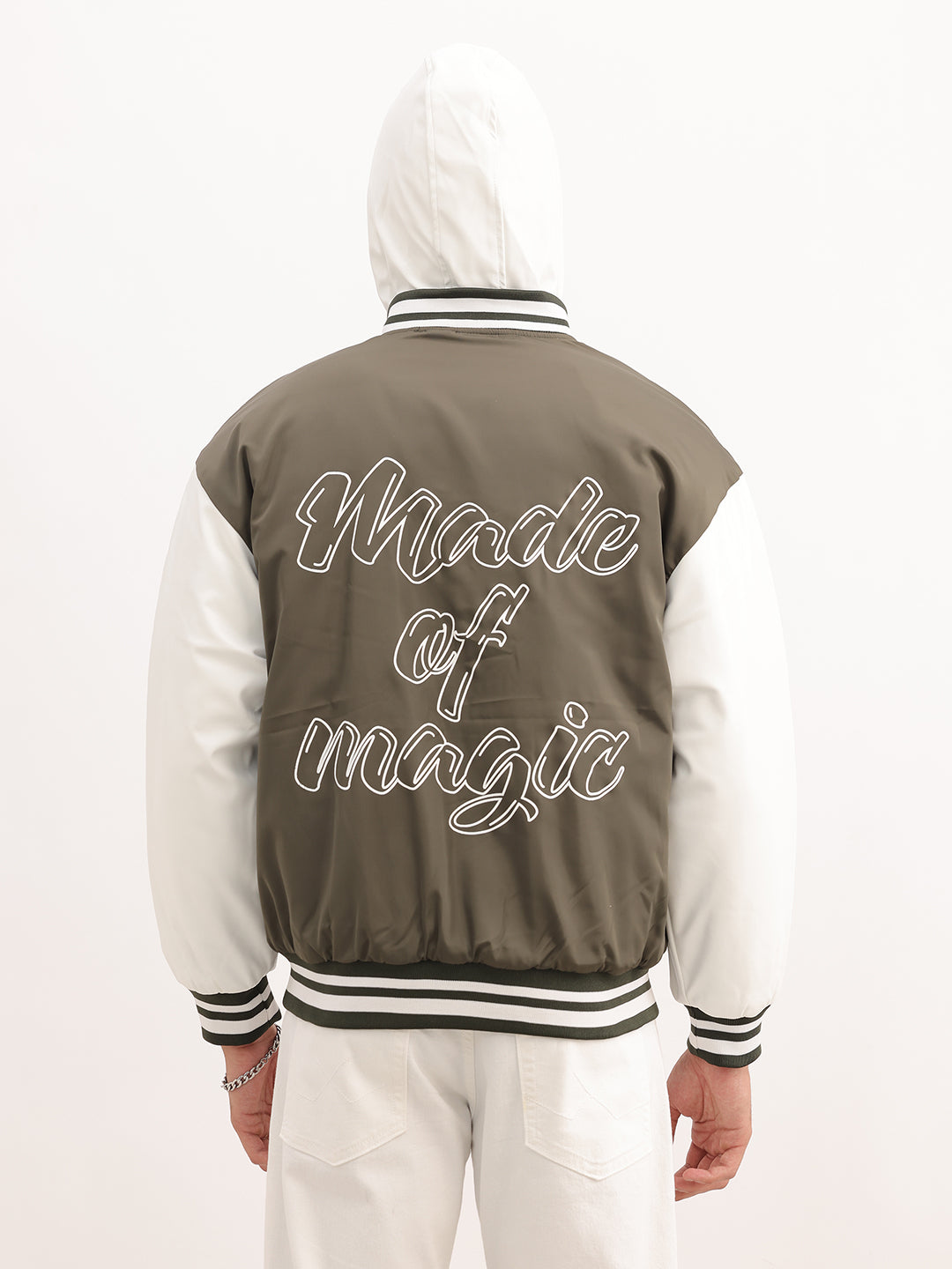Classic Relaxed Fit Hooded Bomber Jacket | Olive