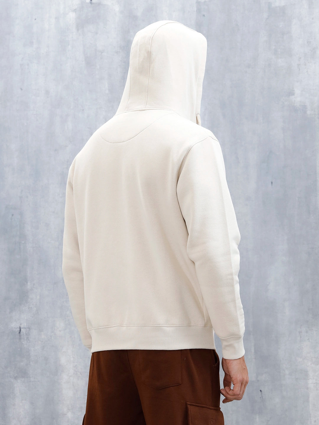 Men’s Solid Zip-Up Hoodie Sweatshirt | Tapioca