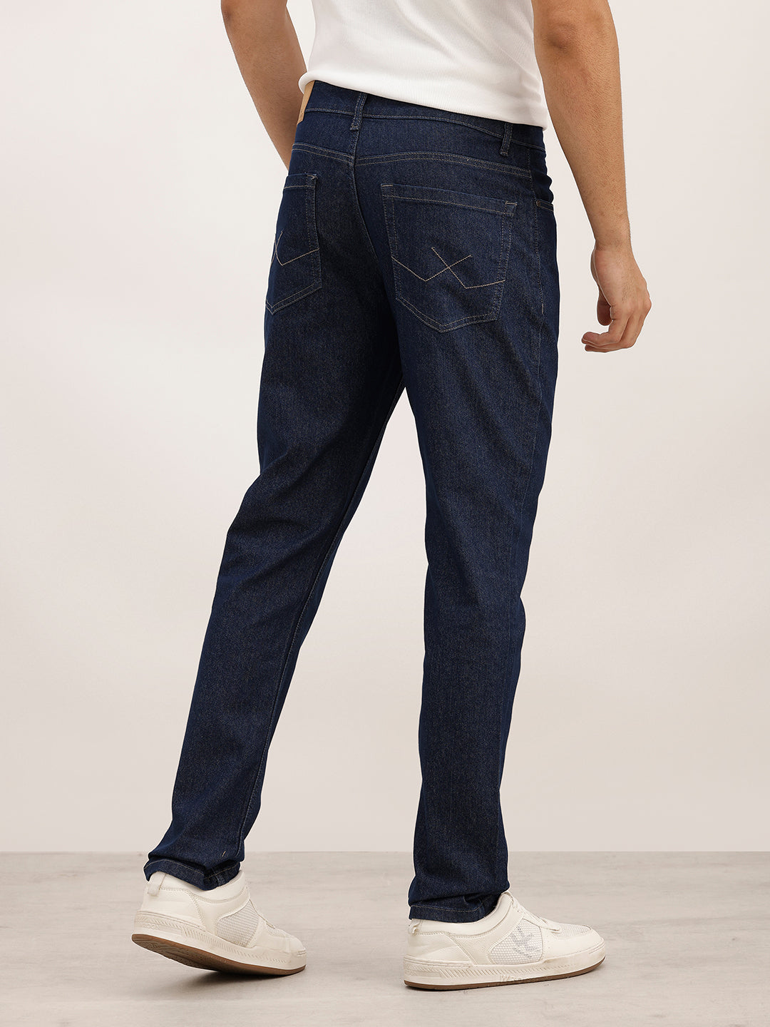 Solid Regular Fit Denim Jeans | Dark Blue