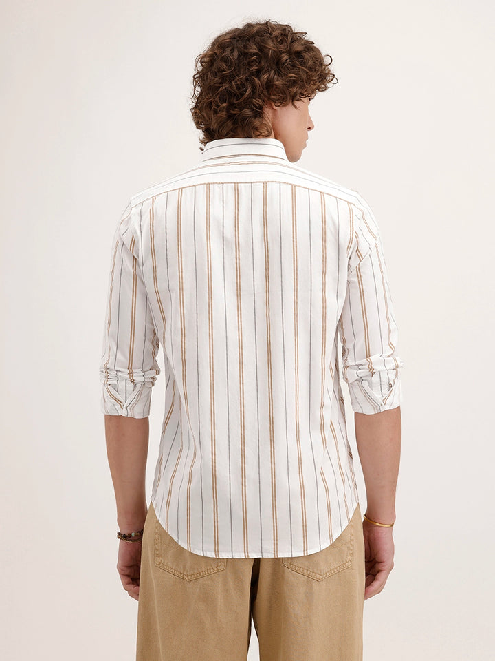 Slim Fit Striped Shirt | White