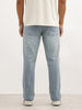 Faded Straight Fit Denim Jeans | Light Blue