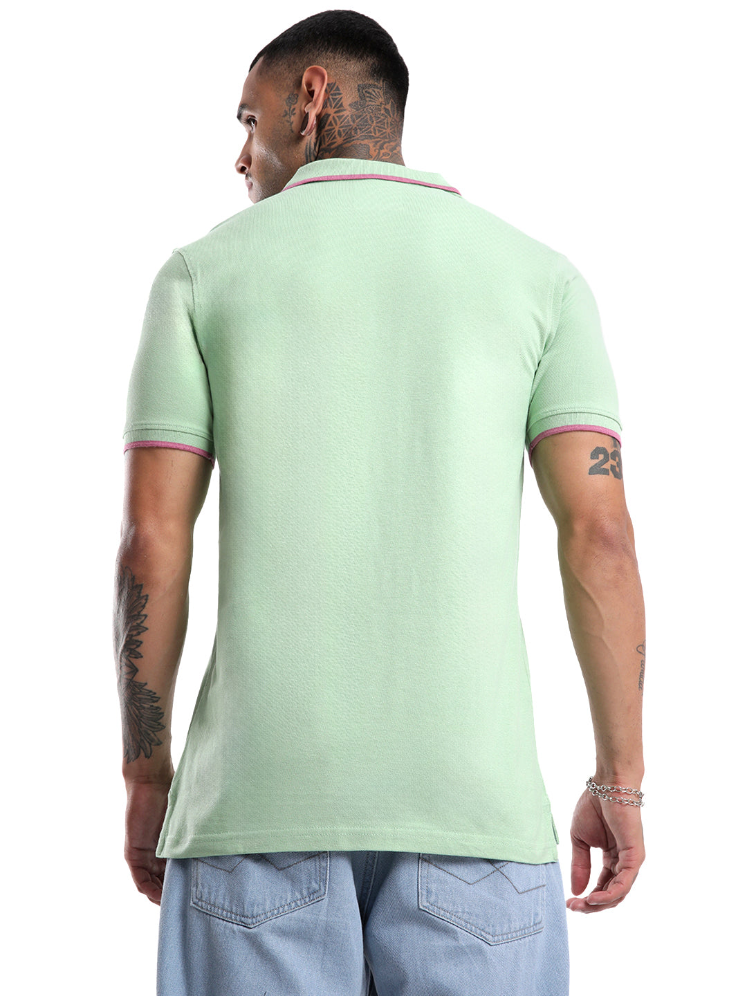 Classic Light Green Tipping Polo T-Shirt