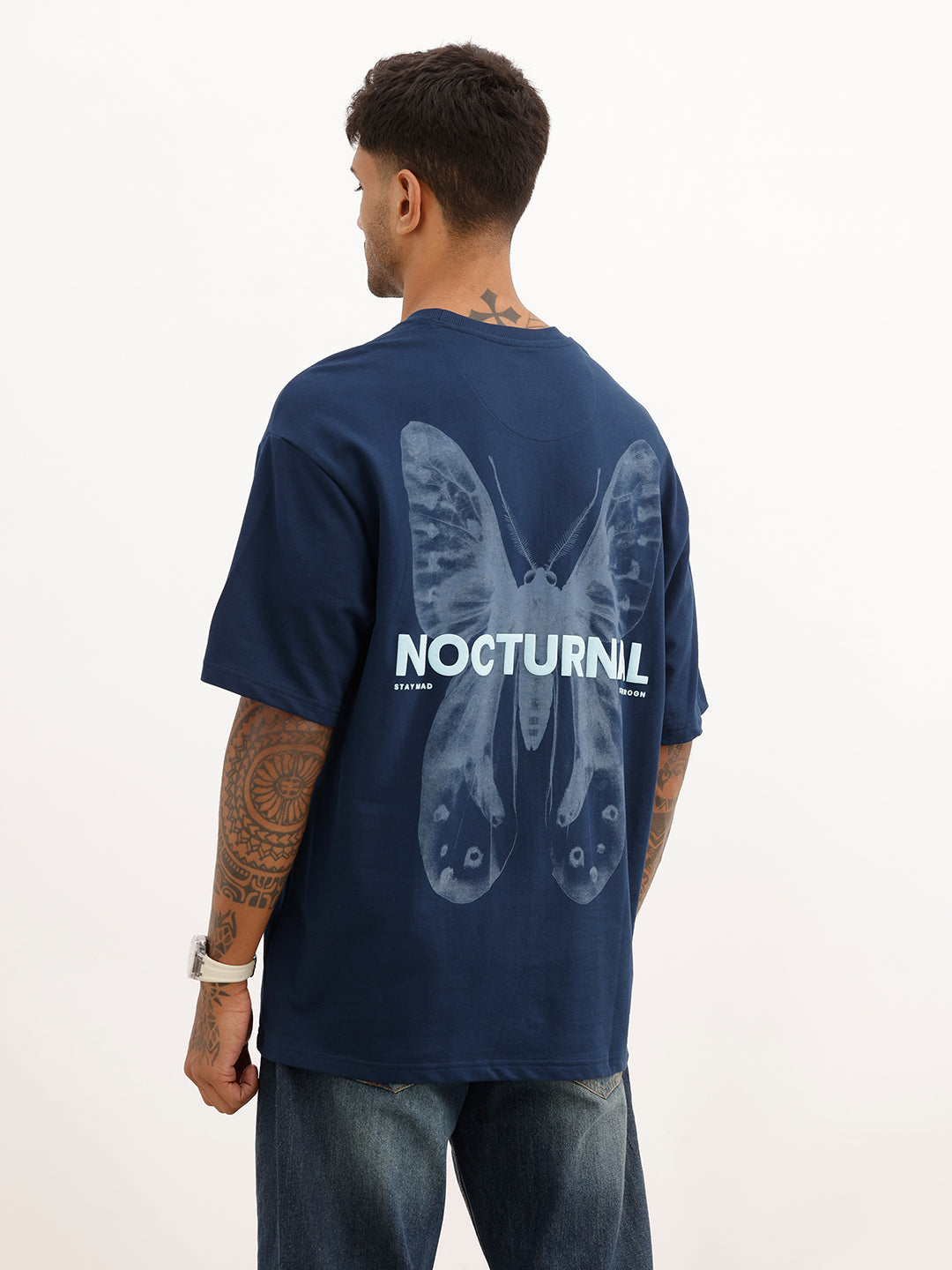 Classic Back Puffer Printed T-Shirt | Navy Blue | WTS02HSOS1341S