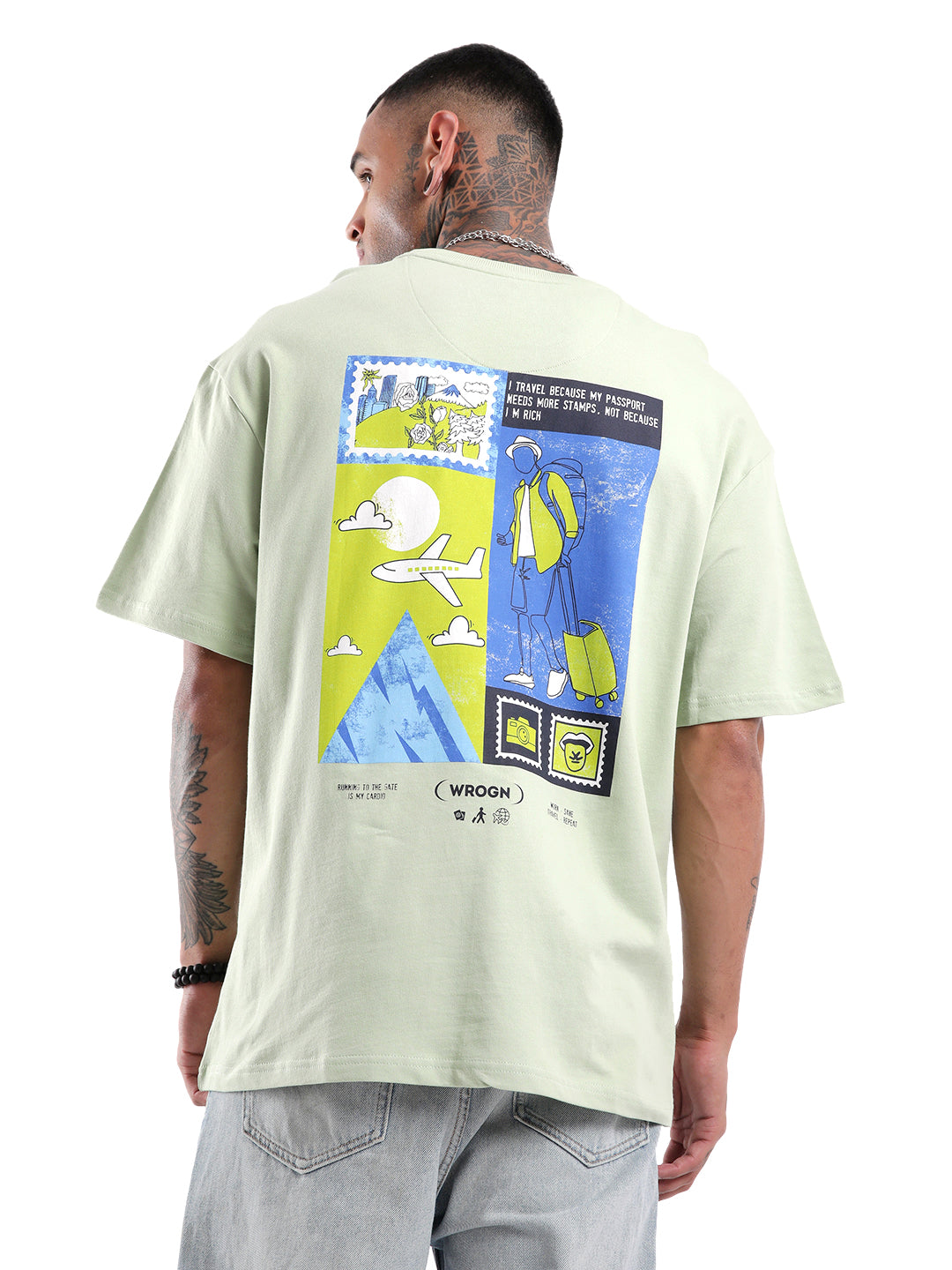 Green Travel Printed T-Shirt