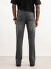 Washed Straight Fit Denim Jeans | Charcoal