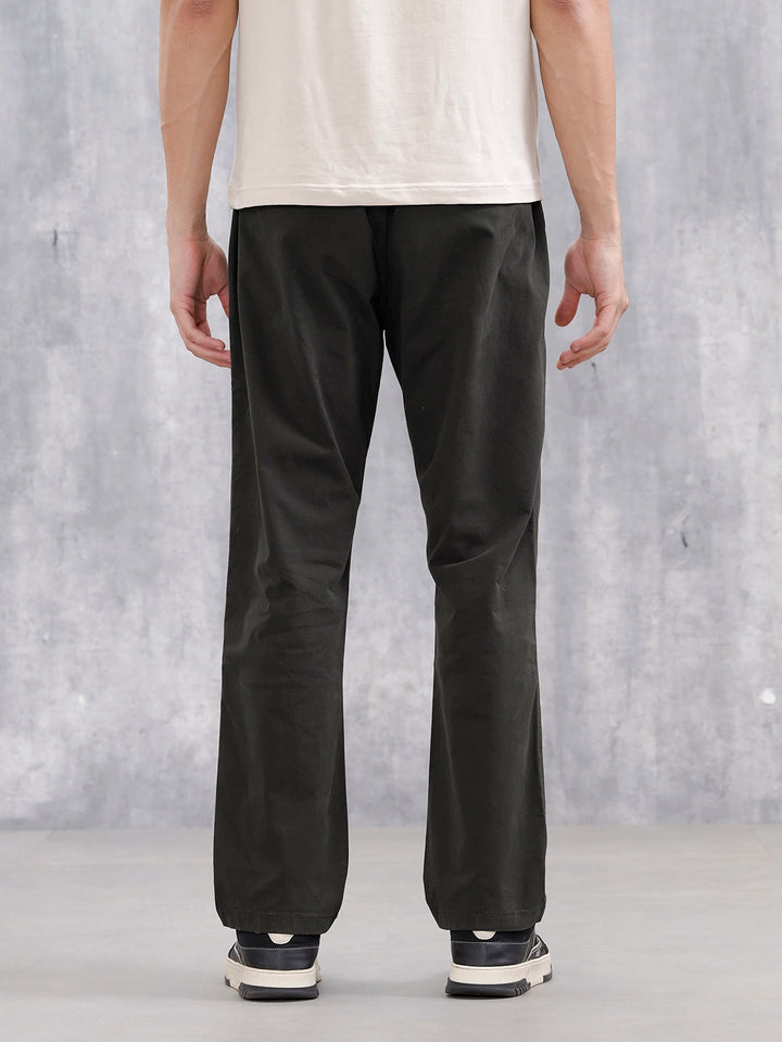 Men's Casual Straight Fit Trousers | Olive