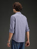 Wrogn Men's Classic Gingham Checked Shirt  | Navy Blue