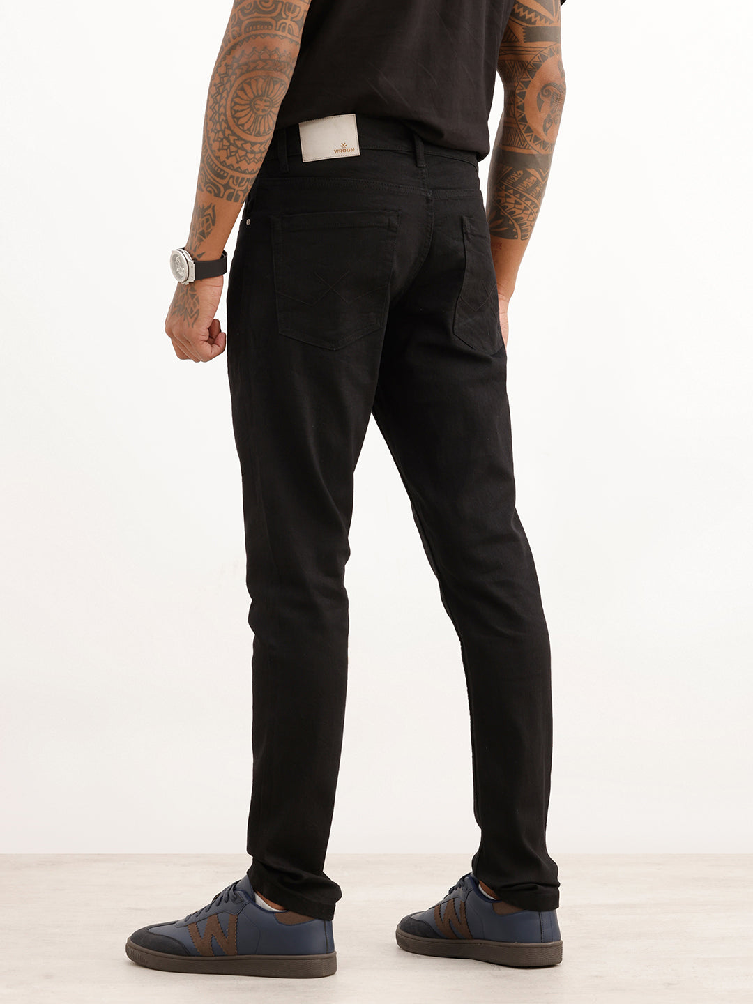 Solid Slim Fit Denim Jeans | Black