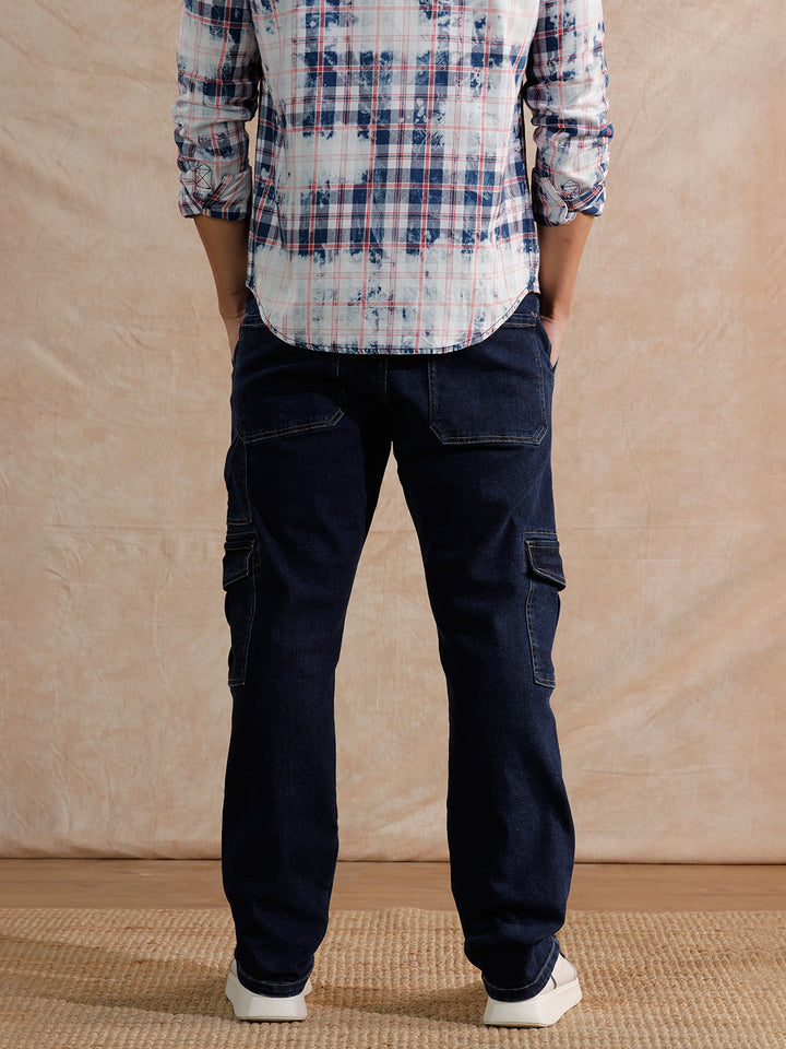Solid Heavy Fade Slim Fit Jeans | Blue