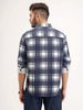 Comfort Fit Double Pocket Checkered Shirt | Blue