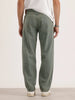Loose Fit Pleated Denim Jeans | Olive