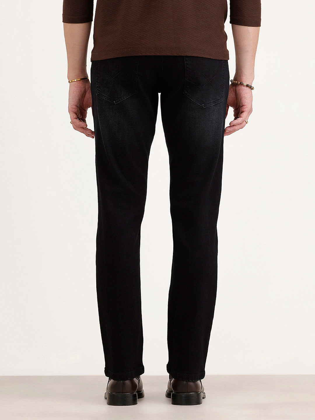Straight Fit Denim Jeans | Black