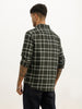 Classic Slim Fit Checkered Shirt | Dark Green