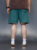 Washed Men's Casual Oversized Fit Shorts | Dark Green