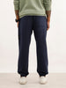 Solid Relaxed Fit Patch Detail Jogger | Navy Blue