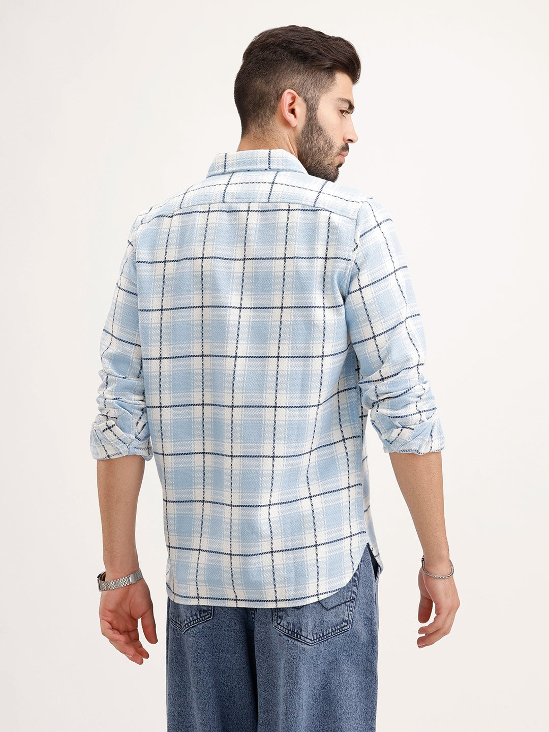 Textured Regular Fit Shirt | Light Blue