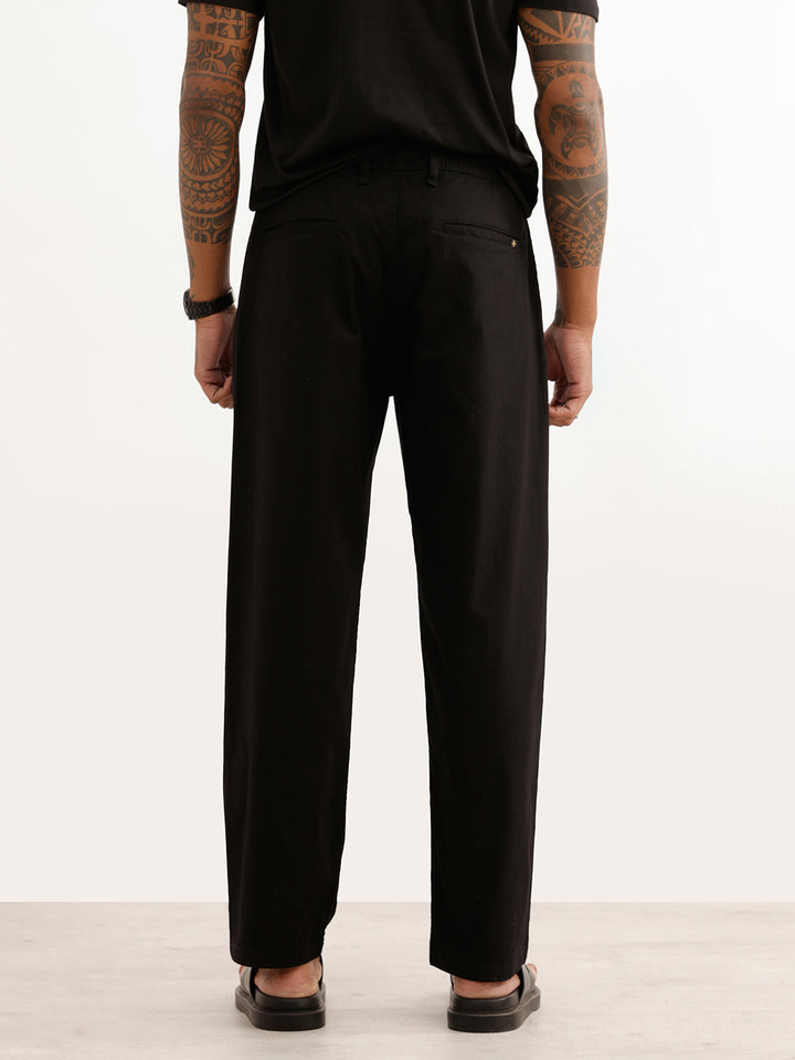 Solid Loose Fit Trouser | Black