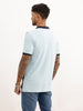 Slim Fit Panel Printed Polo T-Shirt | Navy Blue