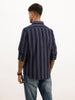 Classic Slim Fit Striped Shirt | Navy Blue | WSH01FSSL7015W