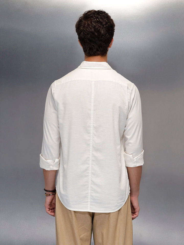 Tailored Slim Fit Casual Shirt for Men | Off White
