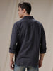 Solid Cotton Blend Grey Shirt