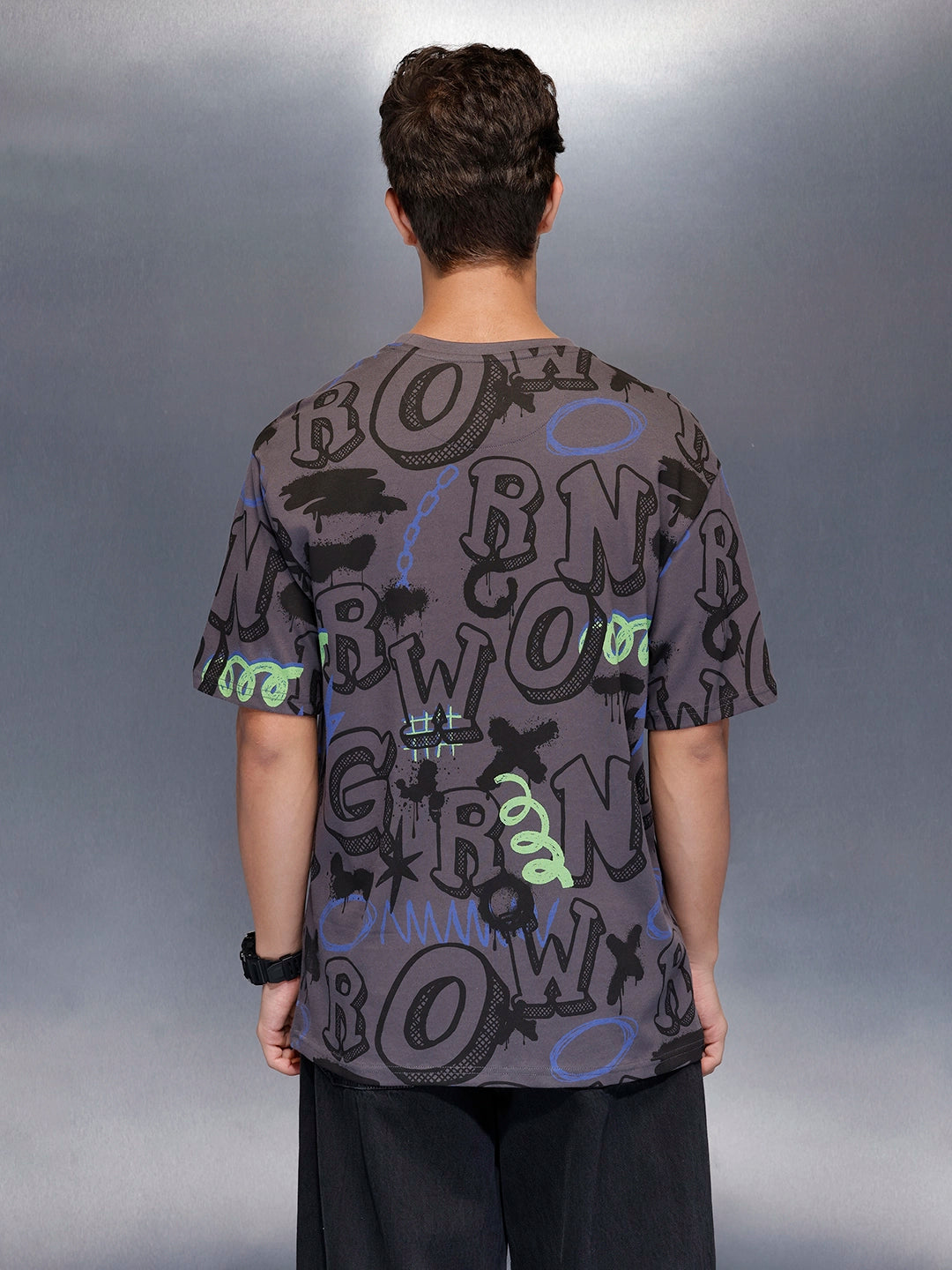 Graphic oversized tee | Charcoal