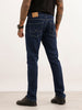 Slim Fit Contrast Stitch Denim Jeans | Dark Blue