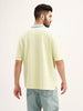 Oversized Contrast Colllar Polo T-Shirt | Yellow