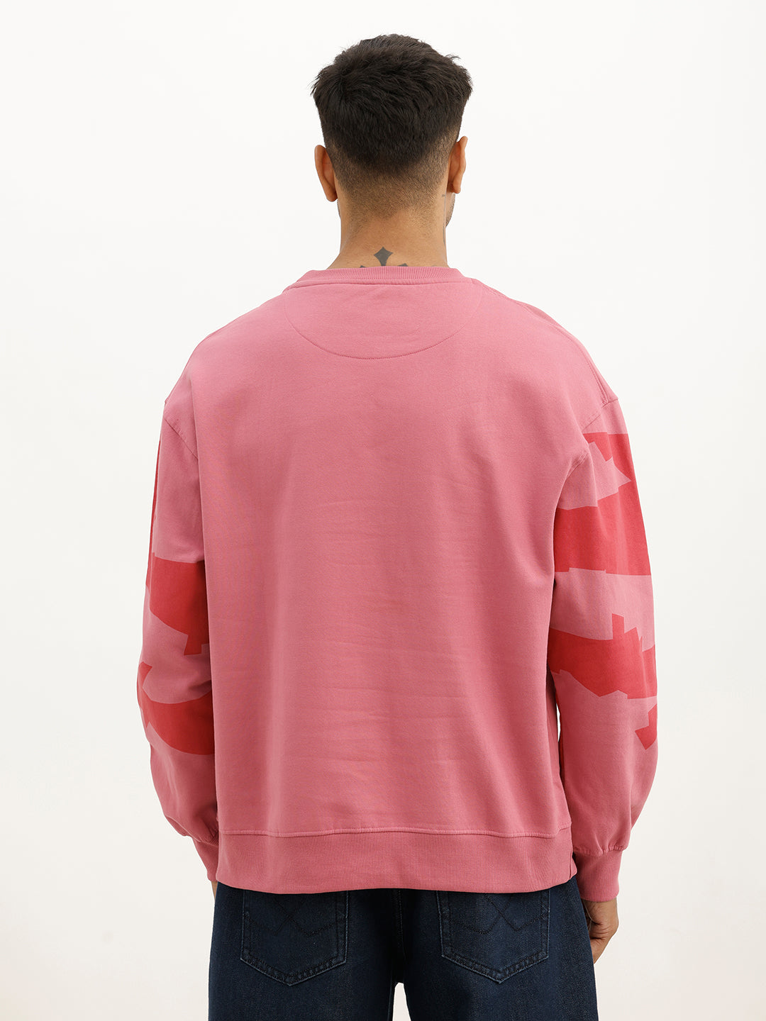 Oversized Placement Printed Sweatshirt | Beige