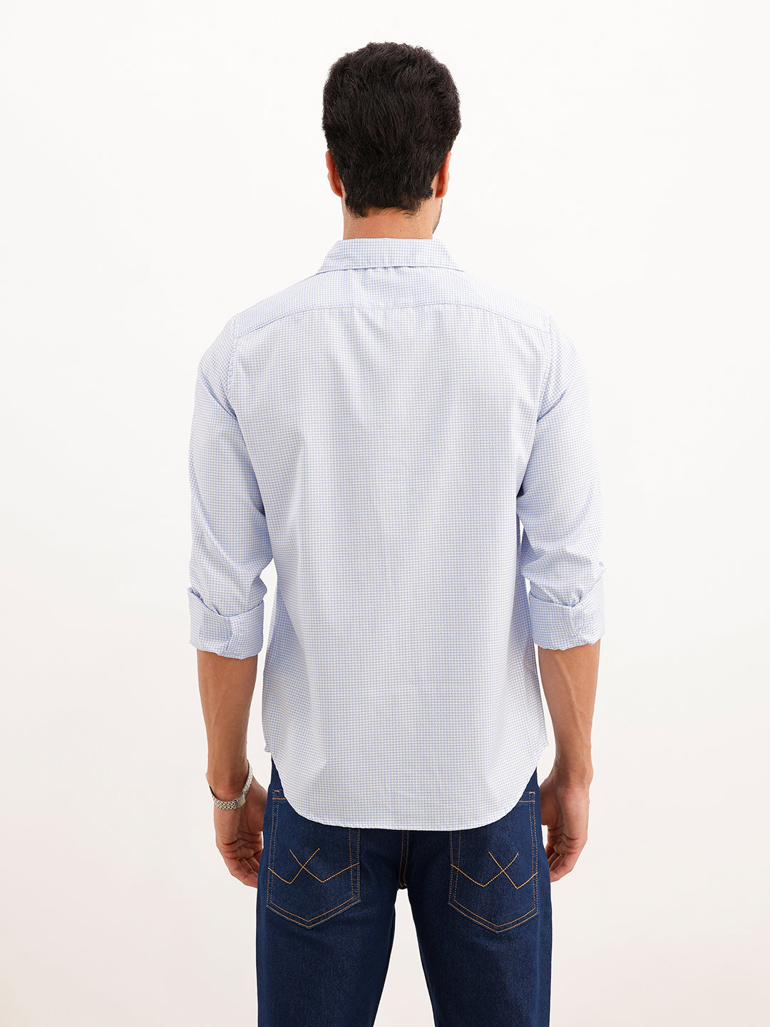 Classic Regular Fit Printed Shirt | Light Blue | WWSH9172F