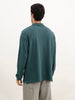 Solid Full Sleeve Polo T-Shirt | Green