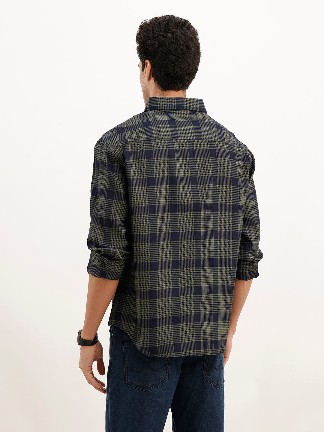 Comfort Fit Checkered Shirt | Olive