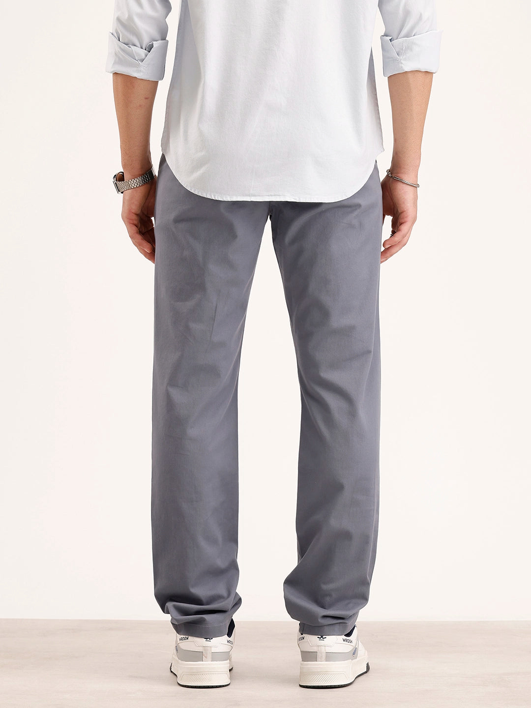 Solid Slim Fit Trouser   |  Grey