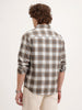 Textured Comfort Fit Checkered Shirt | Brown